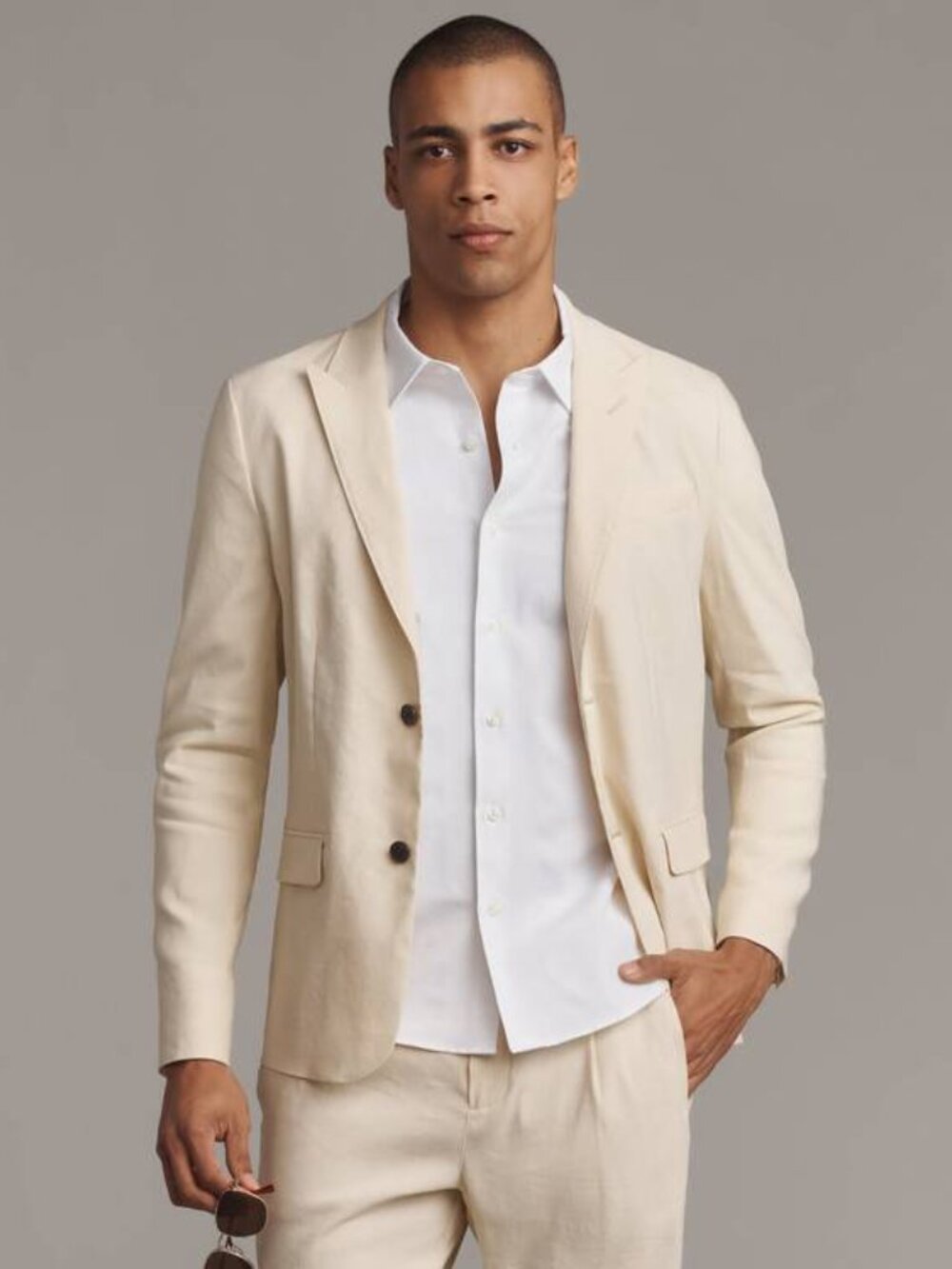 NEW RHONE Mens Blazer Jacket Ivory/Cream Size36 Slim Fit Amalfi Linen Sport Coat
